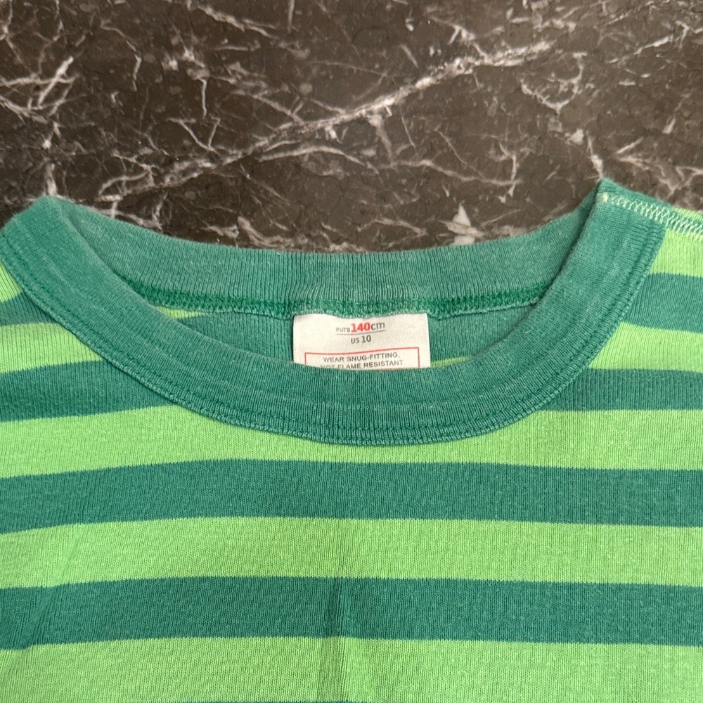 Hanna Andersson Green and Striped Kids pajamas- 2 sets- sz 10 Christmas - Picture 10 of 12